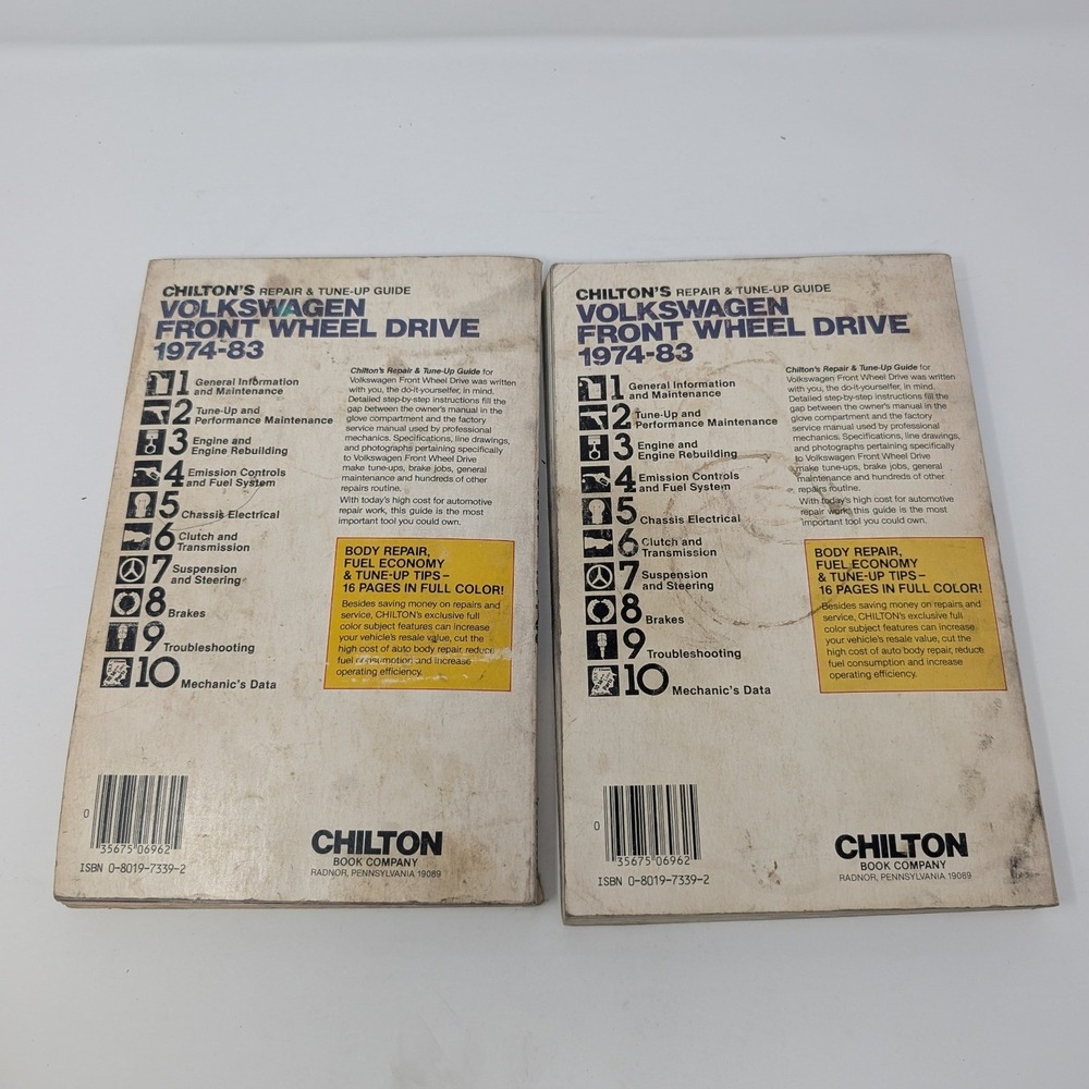 Chilton Volkswagen Front Wheel Drive 1974-83 Repair Manuals Rabbit GTI Jetta 2pk - Picture 13 of 13